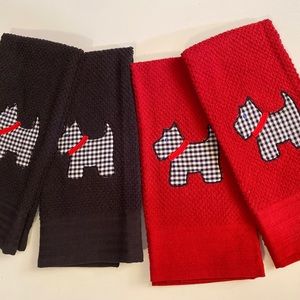 New - Made to Order- Four (4) Scottish Terrier Scottie kitchen towels